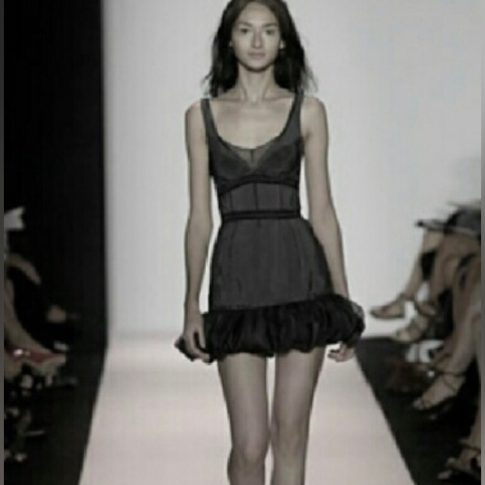 BCBG  Runway grey bubble hem dress